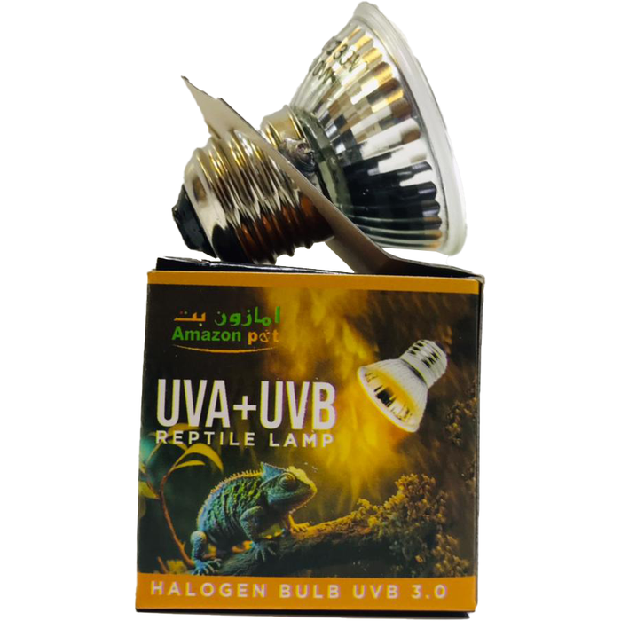 AMAZON UVA + UVB REPTILE LIGHT HALOGEN BULB UVB 3.0