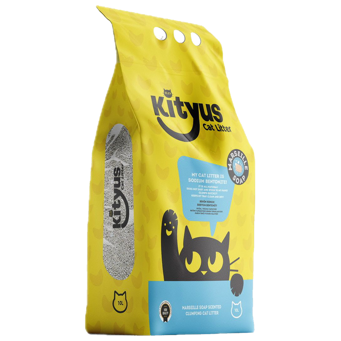 Kityus Sodium Bentonite Cat Litter – Marseille Soap Scented, 10L | Fresh & Hygienic Clumping Litter