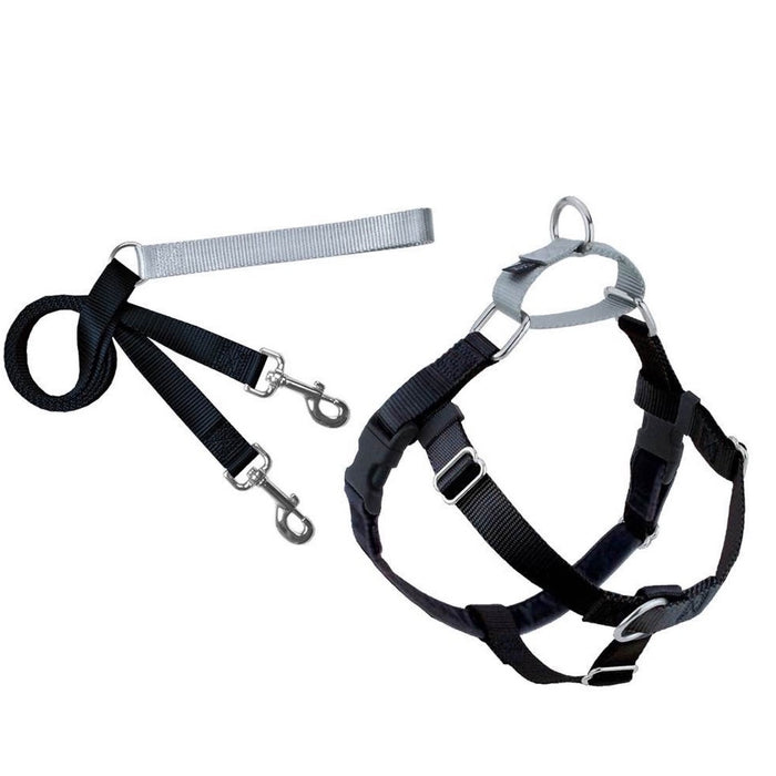 Freedom No-Pull Harness and Leash - Black / XL 1"