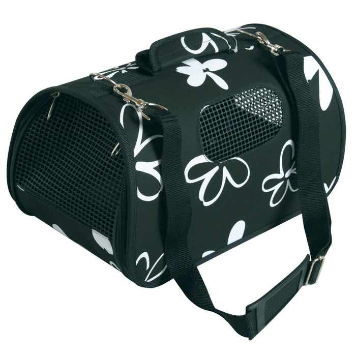 Pet Carrier Flower Black, Small