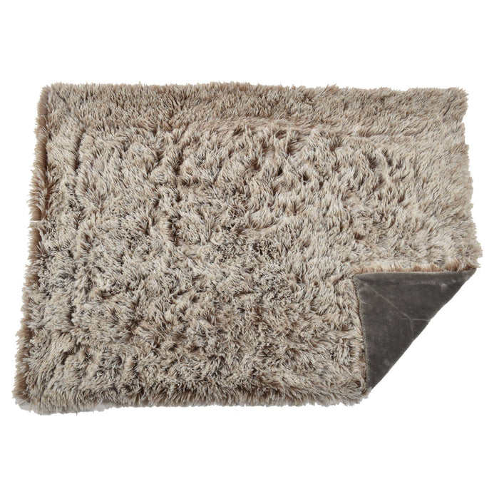Plaid Furry Throw Grey, Large