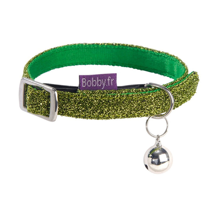 Disco Cat Collar Green, XSmall