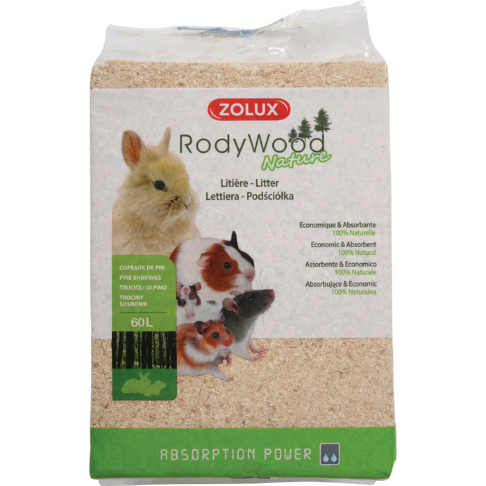 Rodent Litter Rodywood Nature 60 L