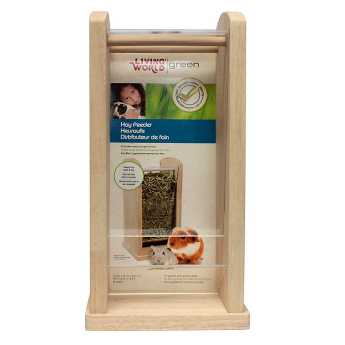 Living World Green Wood & Acrylic Hay Rack, Small