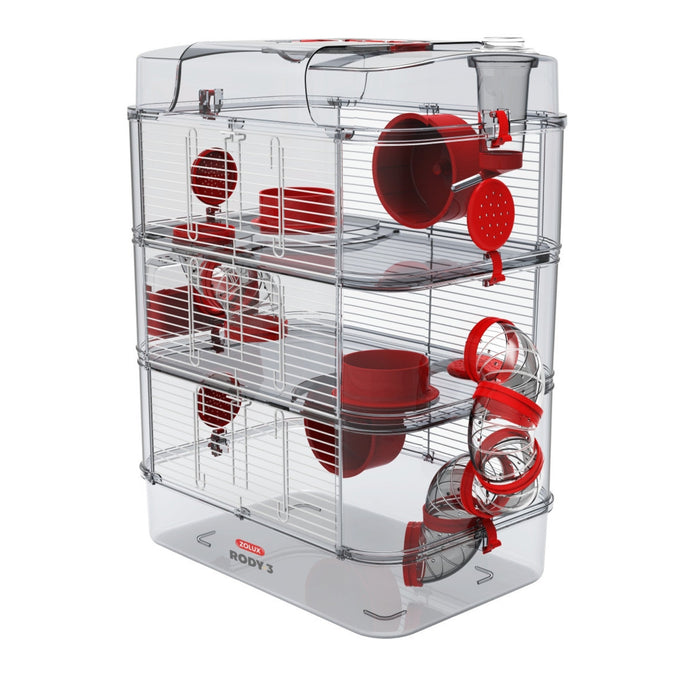 Rody 3 Trio Rodent Cage, Grenadine Red