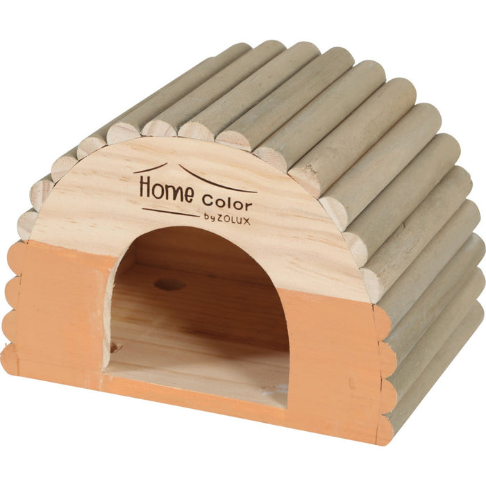 Home Color Wooden House With Round Timbers Orange, Medium
