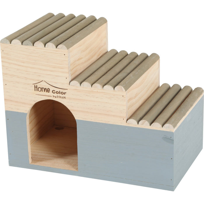 Home Color Wooden House With Round Timbers Grey, Large