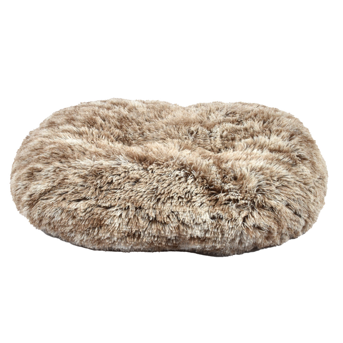 Oval Furry Cushion Grey 65 x 56 cm