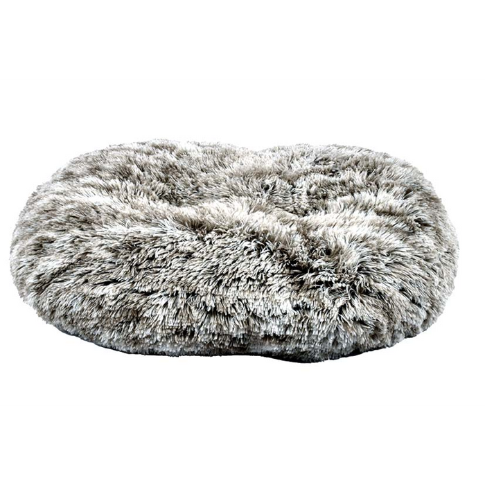Oval Furry Cushion Bicolour Black 103 x 72 cm