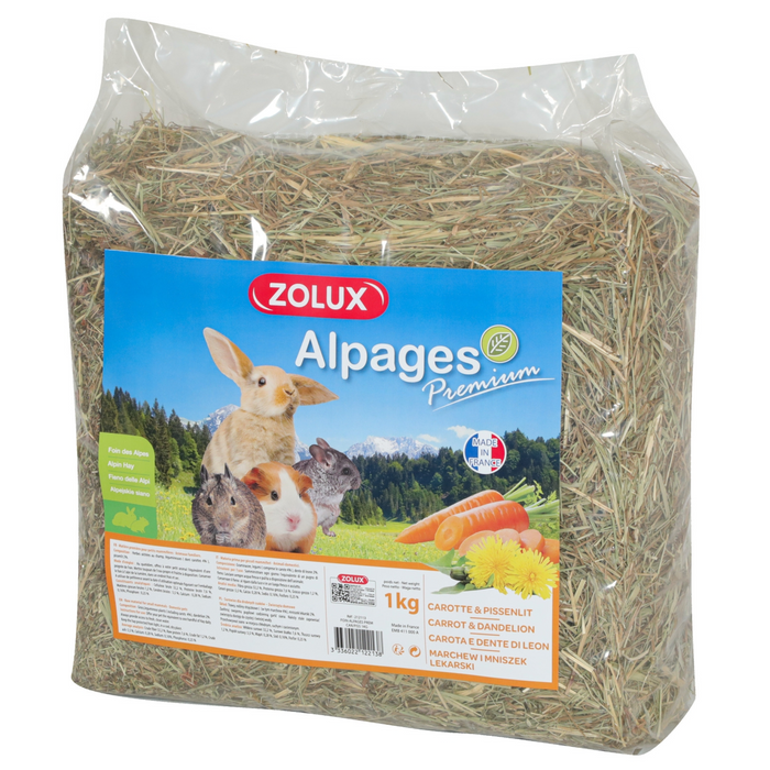 Premium Alpine Hay With Carrot & Dandelion 1 Kg