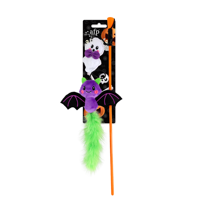 Naughty Or Trick Cat Ghost & Bat Wand