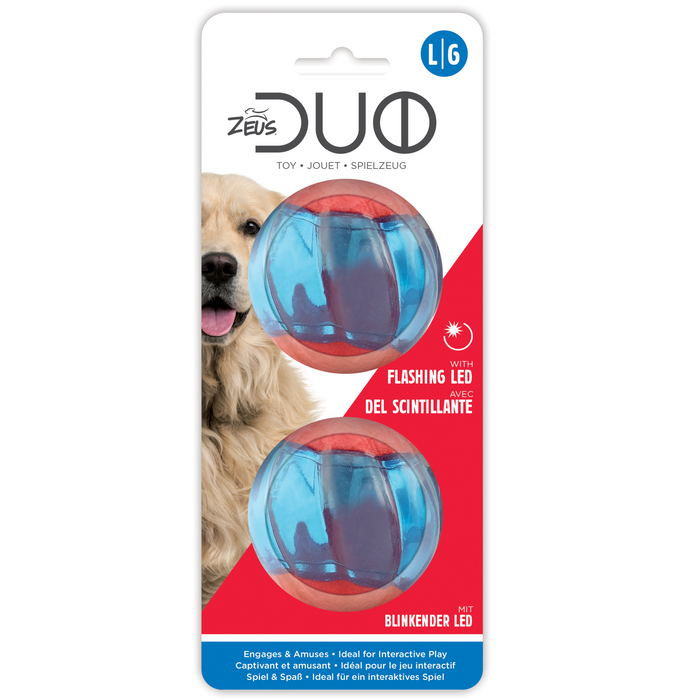 Zeus Duo Ballwith LED 2/pk, 6.3 cm