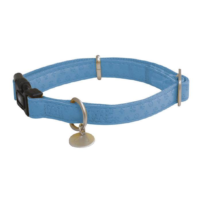 Mylord Leatherette Adjustable Dog Collar 26-40 x 1.5 cm, Largeight Blue