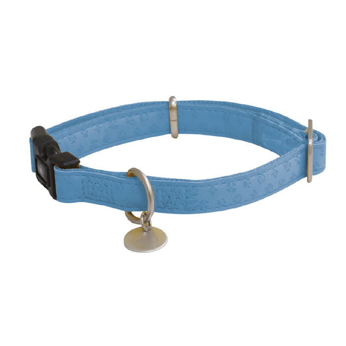 Mylord Leatherette Adjustable Dog Collar 48-70 x 2.5 cm, Largeight Blue
