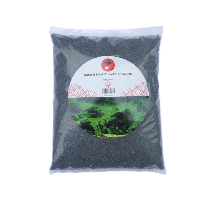 Natural Black Gravel, 3-5 mm, 8 kg