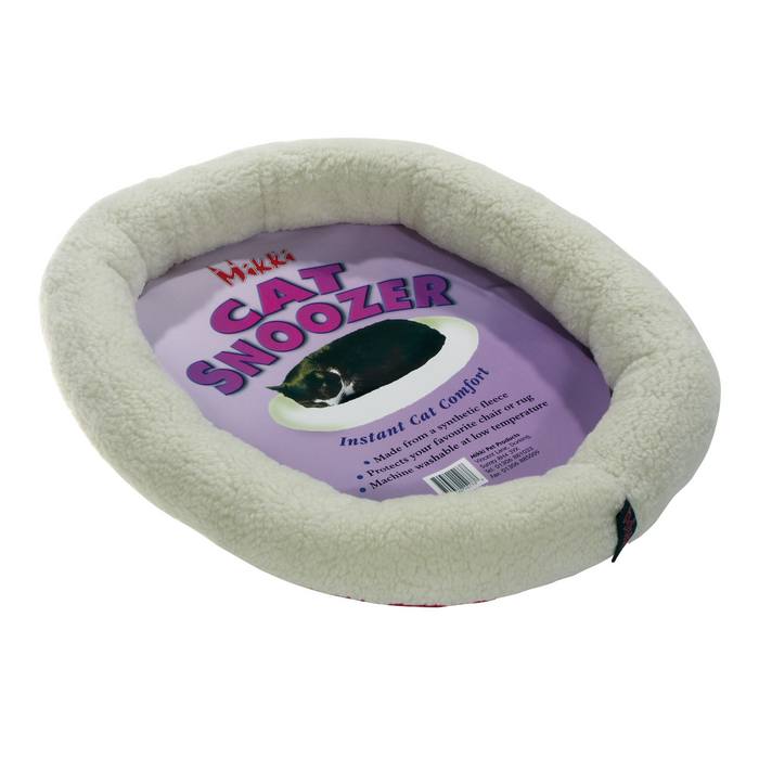 Mikki Cat Snoozer Pet Bed Pillow, Medium, White