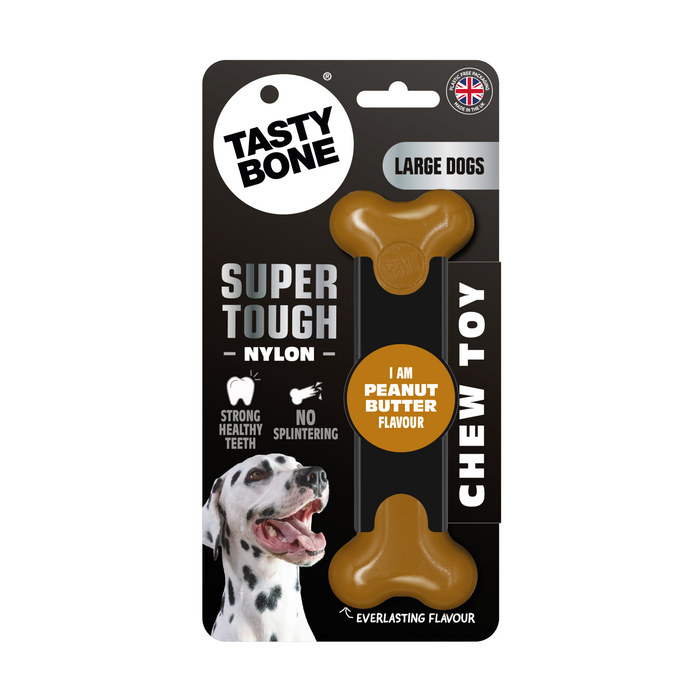 TastyBone Nylon Toy for Large Dogs, Peanut Butter Flavor
