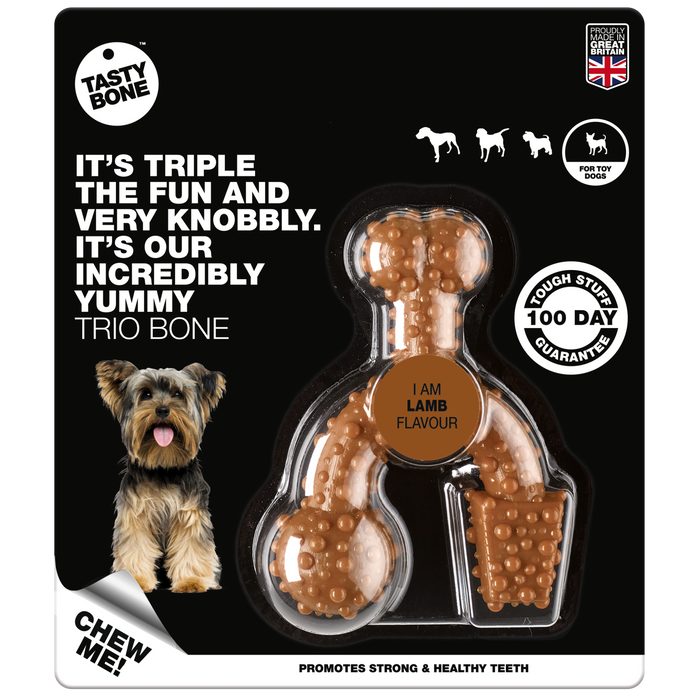 TastyBone Nylon Trio Bone Toy Dog, Lamb Flavor