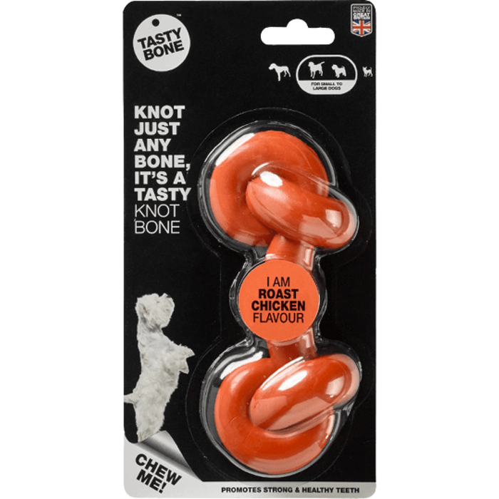 TastyBone Nylon Knotted Bone, Roast Chicken Flavor