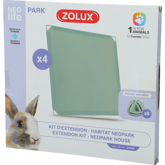 Extension Kit With 4 Solid Panels For Neolife Rabbit Neopark