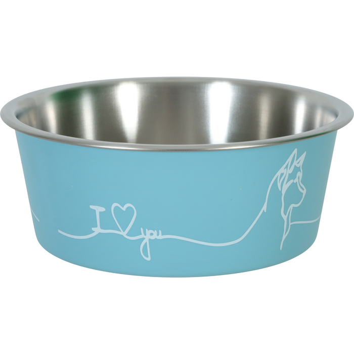 Non-Slip Love Dog Bowl Blue 750 ml