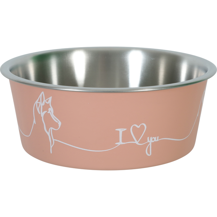 Non-Slip Love Dog Bowl Pink 750 ml
