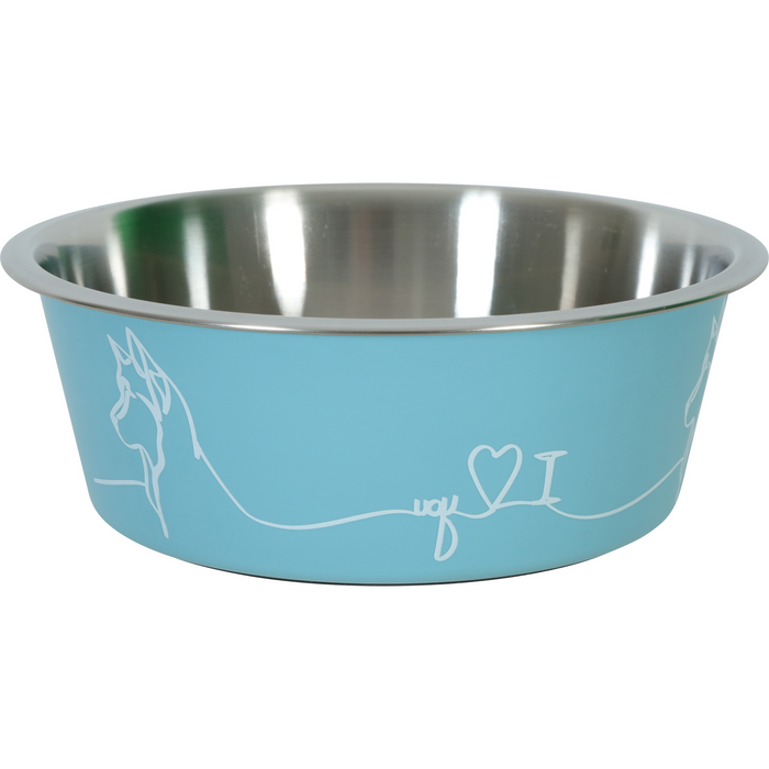 Non-Slip Love Dog Bowl Blue 1200 ml