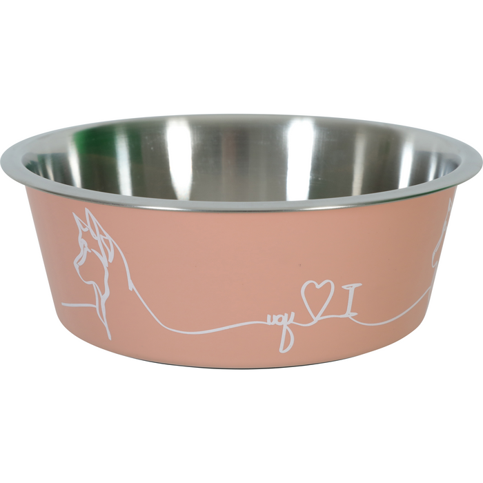 Non-Slip Love Dog Bowl Pink 1200 ml