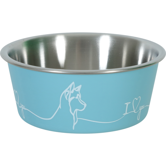Non-Slip Love Dog Bowl Blue 1700 ml