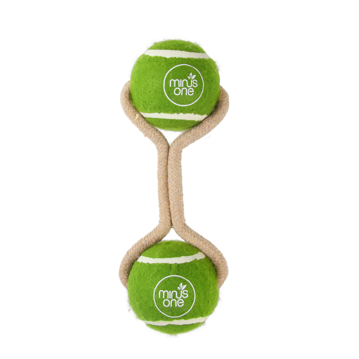 Dog Tennis Ball Rope Toy Double Meadow