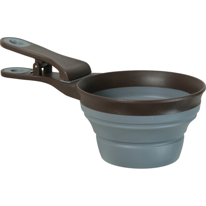 2-in-1 Silicone Measuring Cup with Food Bag Clip Grey, 473 ml