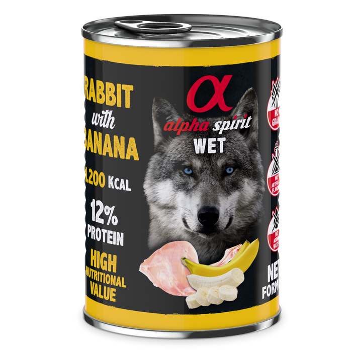 Canned Dog Food Rabbit With Banana 400 g