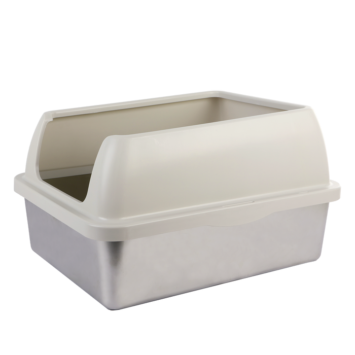 Go Fresh Enclosed Stainless Steel Cat Litter Box Sand