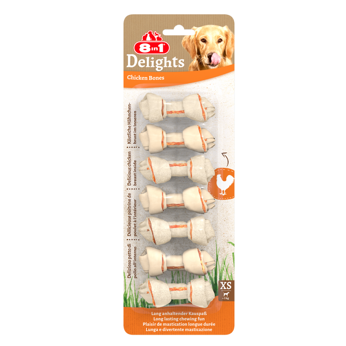 8in1 Delights Chicken Bones XS, 7 pcs, 84 g
