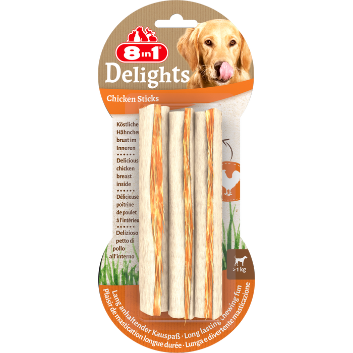 8in1 Delights Chicken Sticks 3 pcs, 75 g