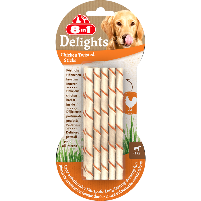 8in1 Delights Chicken Twisted Sticks 55 g