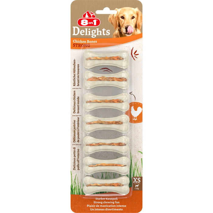 8in1 Delights Chicken Bones Strong XS, 7 pcs, 140 g