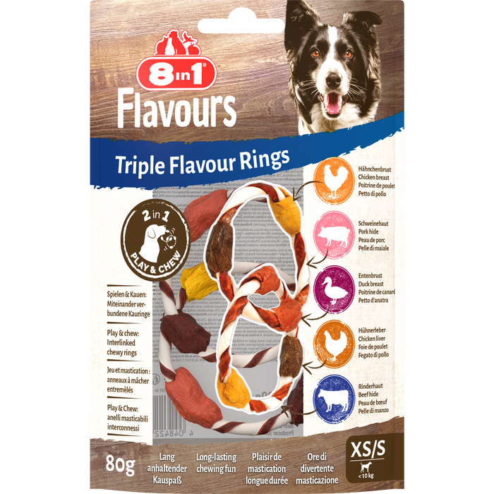 8in1 Triple Flavour Rings XS/S, 80 g