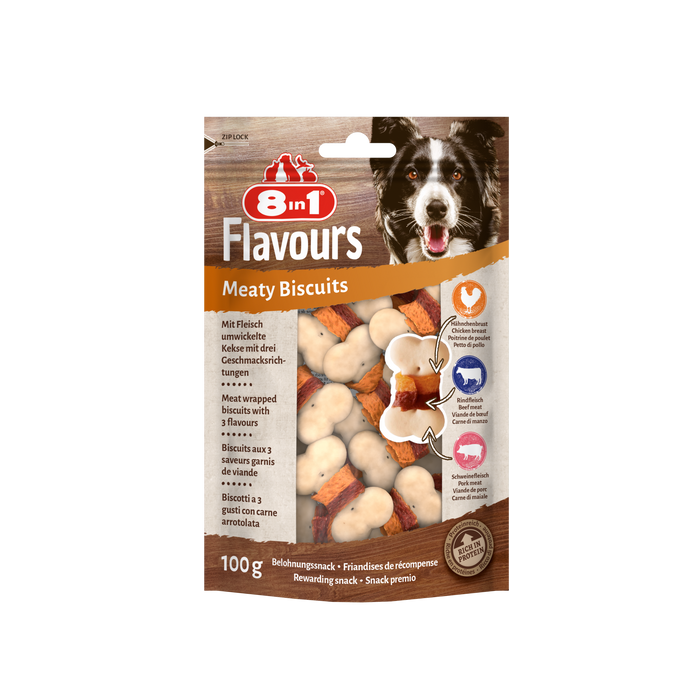 8in1 Flavours Meaty Biscuits 100 g