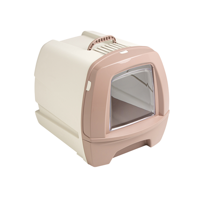 80's Cat Litter Box with Drawer Pink 50 x 40 x 42 cm
