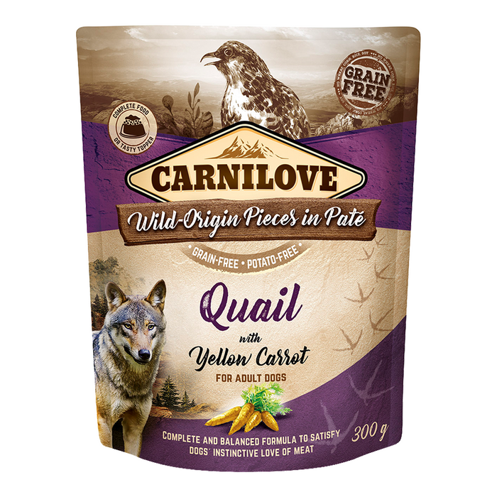 Carnilove Quail With Yellow Carrot For Adult Dogs (Wet Food Pouches) 300g