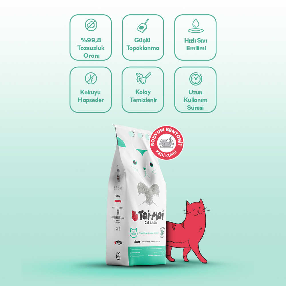 Toi Moi Unscented Clumping Cat Litter 10kg