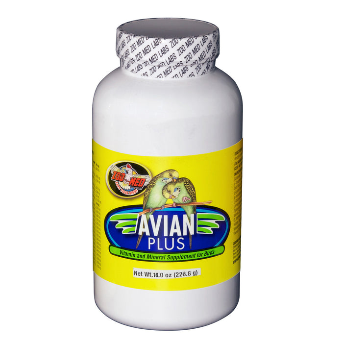 Zoo Med Avian Plus Vitamin And Mineral Supplement For Birds, 16 Oz