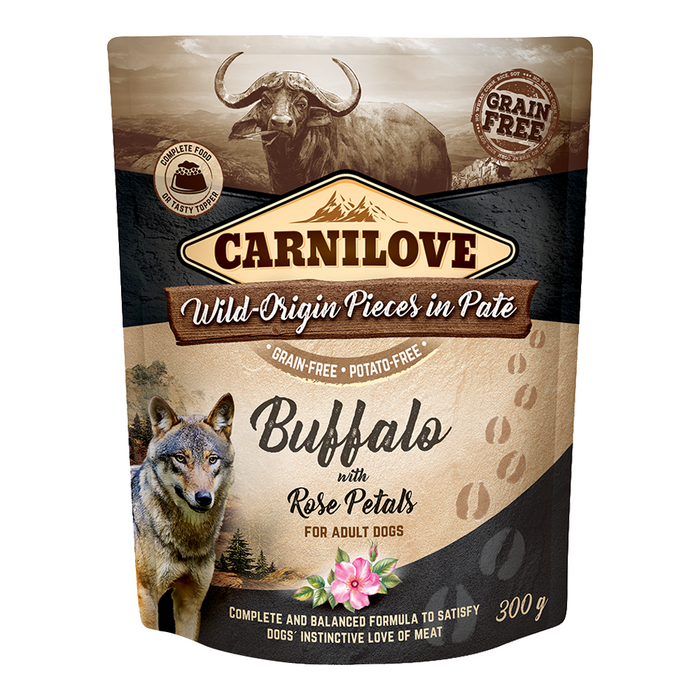 Carnilove Buffalo With Rose Blossom For Adult Dogs (Wet Food Pouches) 300gram