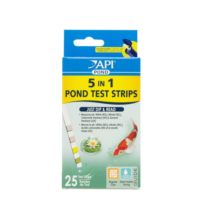 API 5 in 1 Pond Water Test Strips, 25 count