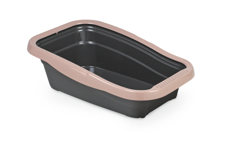 Nella Cat Litter Tray with Frame - 58 x 37.5 x 18 cm/Pink