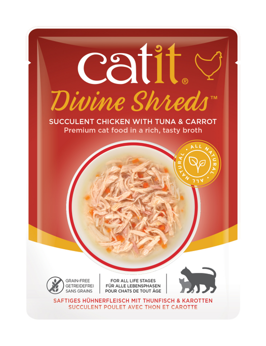 Catit Divine Shreds, Chicken with Tuna & Carrot, 75g, 18pcs/box