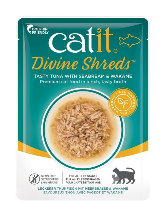 Catit Divine Shreds, Tuna with Seabream & Wakame 75g, 18pcs/box