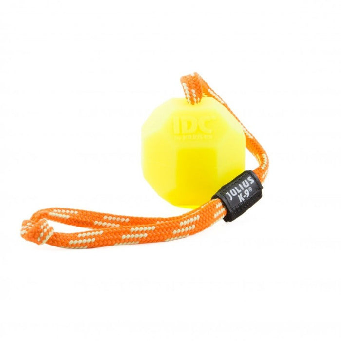 Fluorescent ball with string - Neon yellow / diam.6 cm / Hard silicon