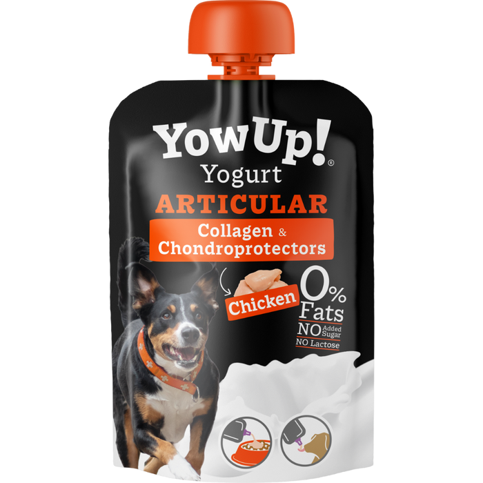 YOW UP! Yogurt for Dogs – Chicken. Articulate – Includes Chondroprotectors, Collagen & Turmeric